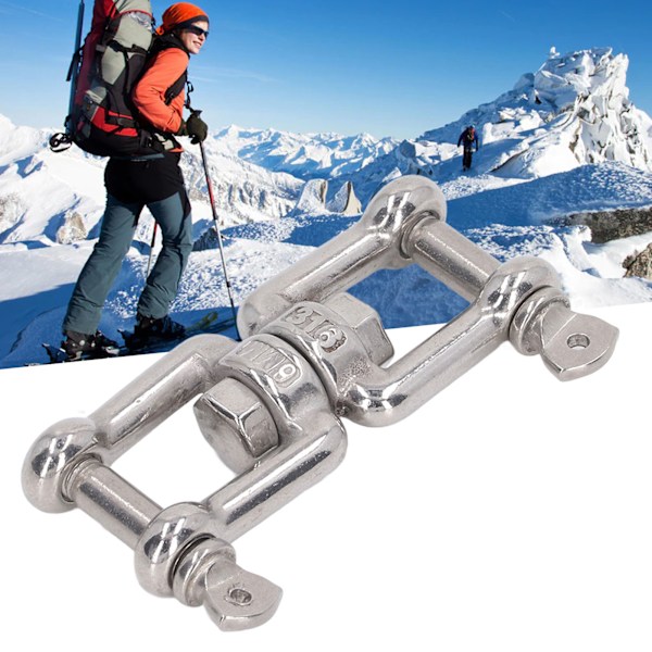 304 Rostfritt Stål Dubbelkäft Shackle Rostfri Universell Käftankare Anslutning för Hårdvara Lyftanslutning 6mm / 0.2in
