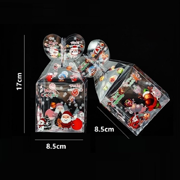 20 st PVC Transparent Jul Dekoration Presentask Karamell Äppelask