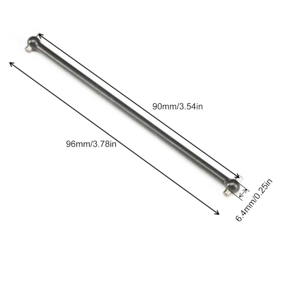 Stål Center Bakre Drivaxel Dogbone Drivaxel för LOSI 1/10 TENACITY Pro 4WD Borstlös SCT RC Bil Svart