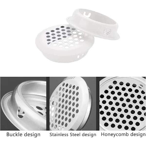 Ventilationsgaller Rund Ventilationsnät Hål Rostfritt Stål Rund Ventilationshål för Ventilation av Kök Badrumsskåp Bokhylla och