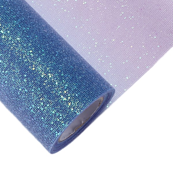 Regnbågsglitter Tyll Lång Flexibel Utsökt Praktisk Bred Applikation Bländande Tyll för Bröllopsfest Gradient Blå