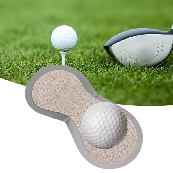 Golfbollrengöringspåse PU Handduksduk Foder Fläckborttagning Tvättpåse för Golfbana Silvergrå