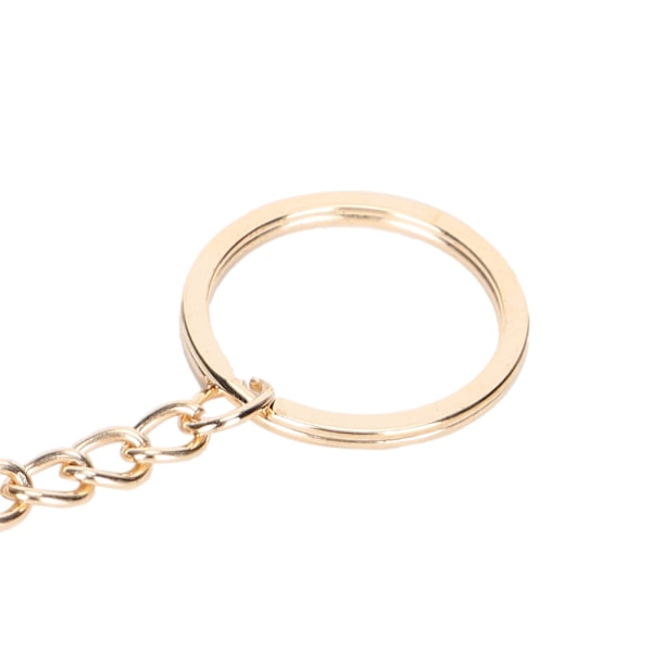 10 st DIY-nyckelring med kedja, bärbar metallnyckelring, ögleskruv, smyckeshänge, tillbehör, guld, 28 mm