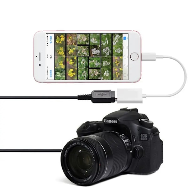 iPhone Adapter till USB – USB 2.0 Hona till Lightning – OTG Vit