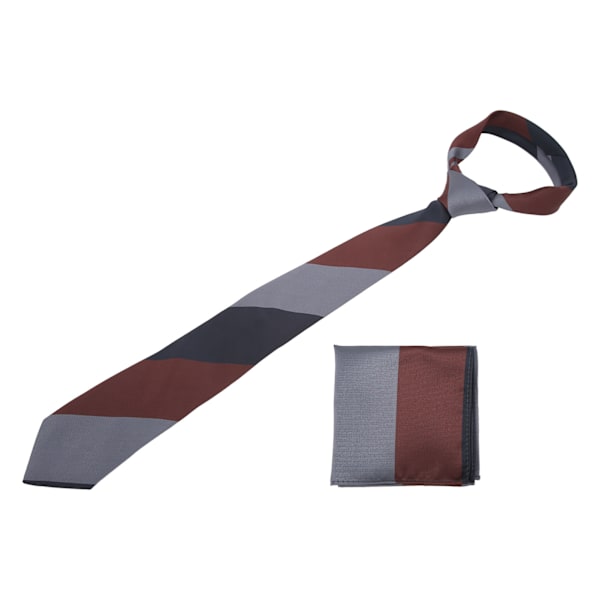 Slips för män, bredrandigt mönster, klassisk stil, slips och näsduk, set för möten, fester och kontorspresenter