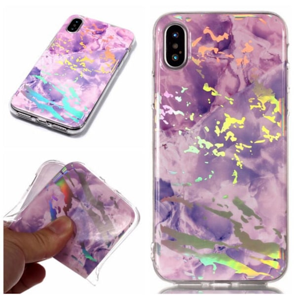 Laser marmorskal för iPhone X/Xs multifärg multifärg