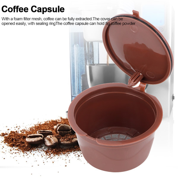 Påfyllningsbar kaffekapselkopp återanvändbar filterkit passar för Dolce Gusto kaffemaskin kaffefärg