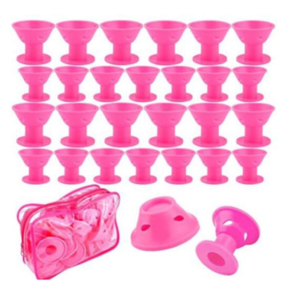 30 X Silicone Hair Rollers - Easy Styling Sleep In Hair Curlers