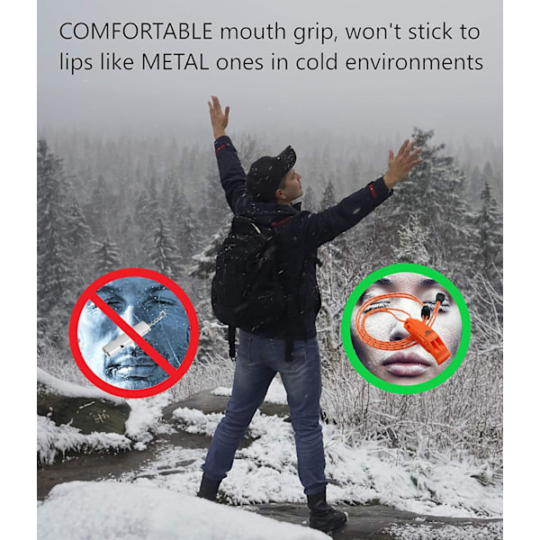 LuxoGear Nödvisselpipor med snöre Säkerhetsvisselpipa Överlevnad Skarp Hög Ljudsignal för Kajak Flytväst Jacka Båt Fiske Båt Camping Vandring