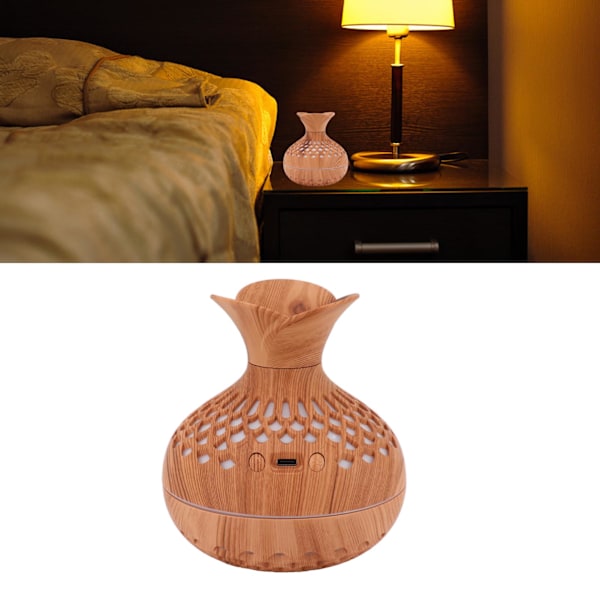2.5W Doftspridare 300ml USB-driven Tyst Drift Blomvasformad Aromaluftfuktare för Kontor Sovrum Amber