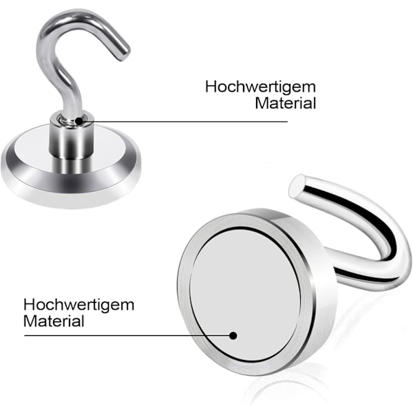 32mm Neodymium Magnetkrok Håller 80lbs(36kg), Superstarka Magneter med krok, Magnetisk krok för kök.