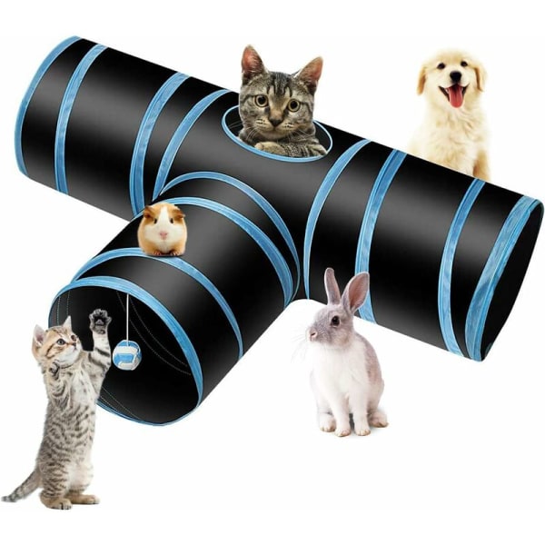 Kattleksaker, katttunnel, bollkatttunnel, husdjurstunnel, lektunnel, 3-vägs tunnelrör, katter, valpar, kaniner och smådjur