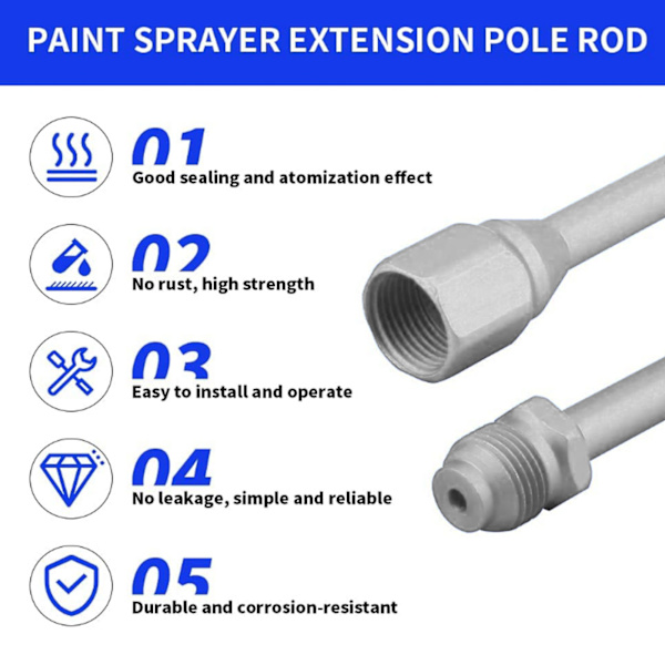 2PCS Sprayförlängningsstång G7/8 14 Rostfritt Stål Spraymunstycke Förlängningsstång Ersättning för Hem Silver