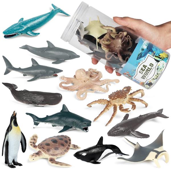 12 st realistiska havsdjur leksaker set havsdjur figurer hav leksaker lekset plast djur figurer för barn havsälskare