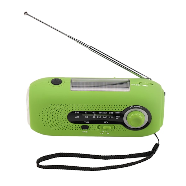 Nödladdningsbar Väderradio med Vev, Multifunktionell Nödladdningsradio med Portabel Överlevnads-Powerbank, Soldriven Nödradiio för Inomhusbruk
