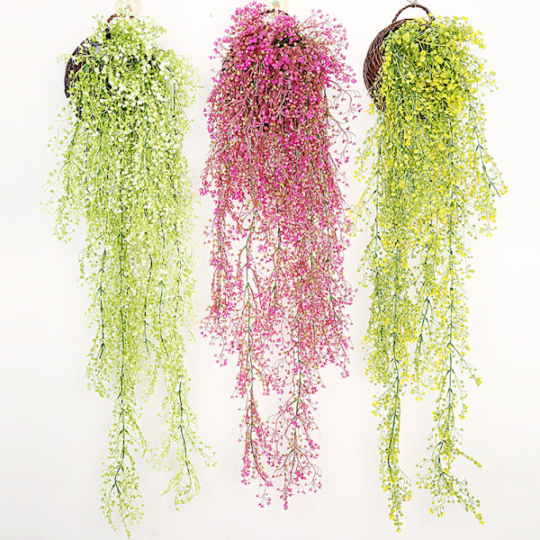 Konstgjorda blommor på väggen, hängande blommor, konstgjorda blommor för uteplats, konstgjorda blommor för utomhusbruk, konstgjorda hängande växter för hem, trädgård,