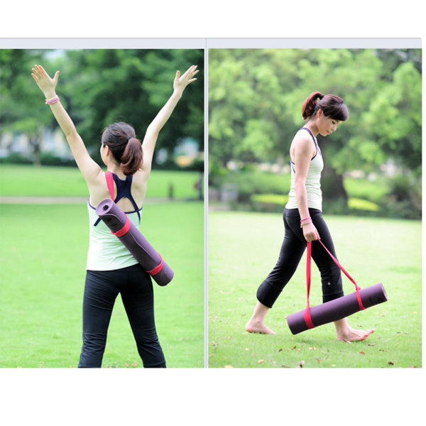 Yogamattrem, justerbar mattsele för att bära, stretcha Red 20 lbs