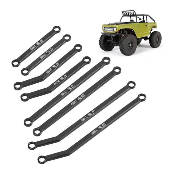 Hög frigång RC främre länkar set för AXIAL SCX24 1/24 RC Crawler Car Aluminium Alloy RC Styrstag Set Svart