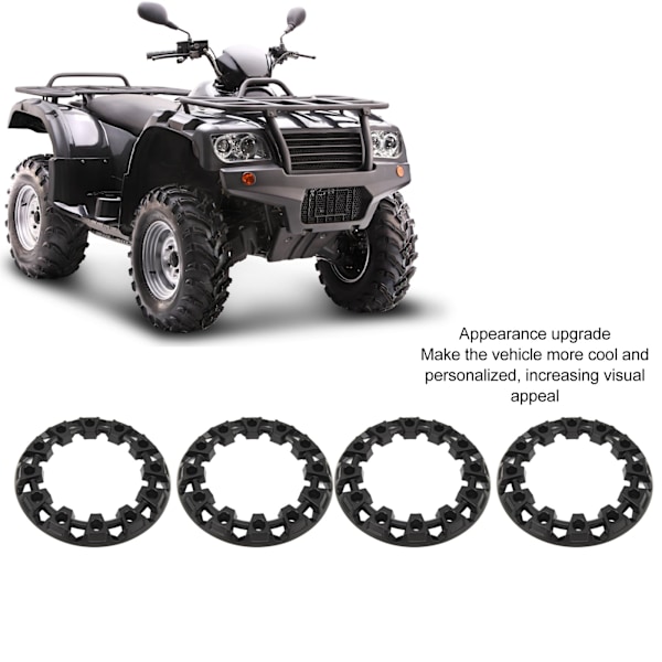 4 st Hjulkapsel Trimskydd Navkapslar Däckskydd Fälgkapsel Universal för ATV Go Kart 6 tum (OD: Ca. 170 mm/6,7 tum, ID: Ca. 110 mm/4,3 tum)
