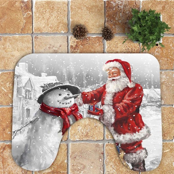 Santa Claus Snowman Rentier Toilettensitzabdeckung Set