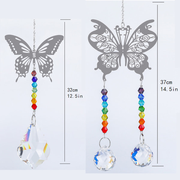 2st Butterfly Kristallglas Kula Prisma Solfångare för