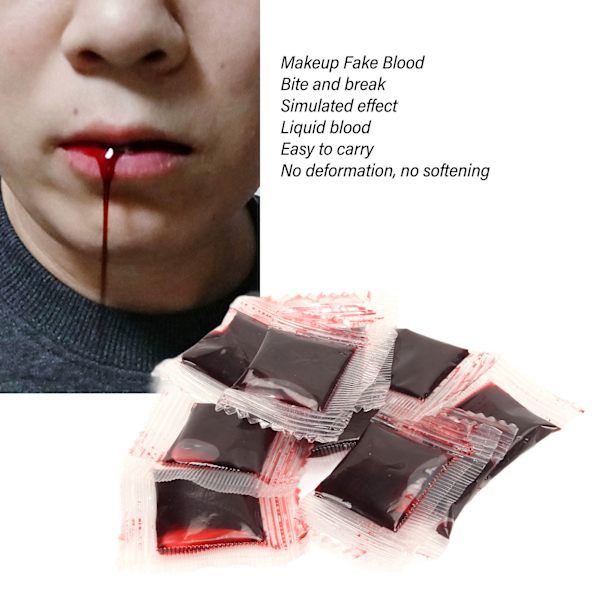 10 påsar 3 ml Halloween falskt blod specialeffekter scenframträdande falskt blod för TV-program