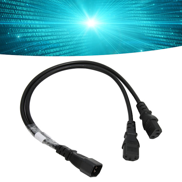 Enkel C14 till Dubbel 5 15R C13 Sladd Kort Ström UPS Server Y Splitter Adapter Kabel för PC Monitor Skrivare