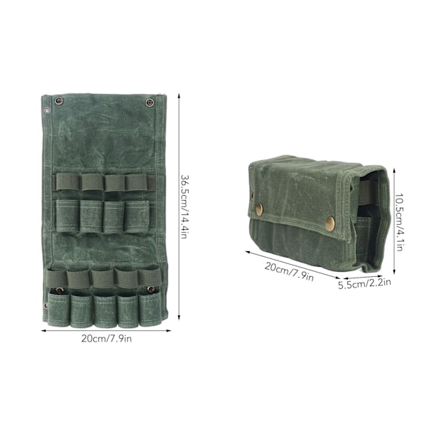 Kryddflaska väska hopfällbar bärbar canvas utomhus kryddburk hållare för camping grill picknick OD grön