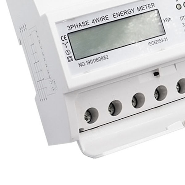 Digital 3-fas Energimätare LCD-display Vit ABS-hölje 50Hz Elförbrukningsovervakning 230 400V