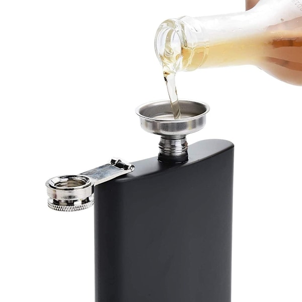 Tålig Astrologi-Inspirerad Rostfri Fickplunta, 24 cl Plunta för Utomhusäventyr, Zodiak-Tema Gåvor med Svart Matt Finish för Honom
