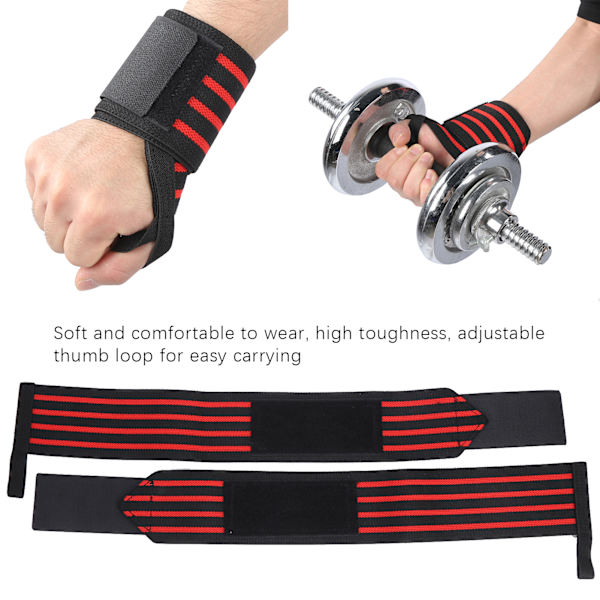 1 par/set fitness viktlyftning handledsskydd träningskompression handledsstöd stag röd svart
