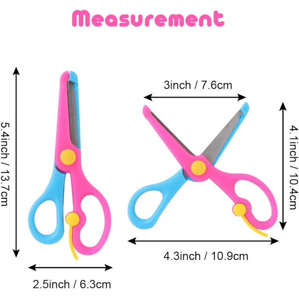 Yiesing Saxar för Förskollärare, 3 Stycken Tvåfärgade Barnsäkra Saxar med Fjäder för Barn Student Lärare Konst Hantverk DIY Hantverk