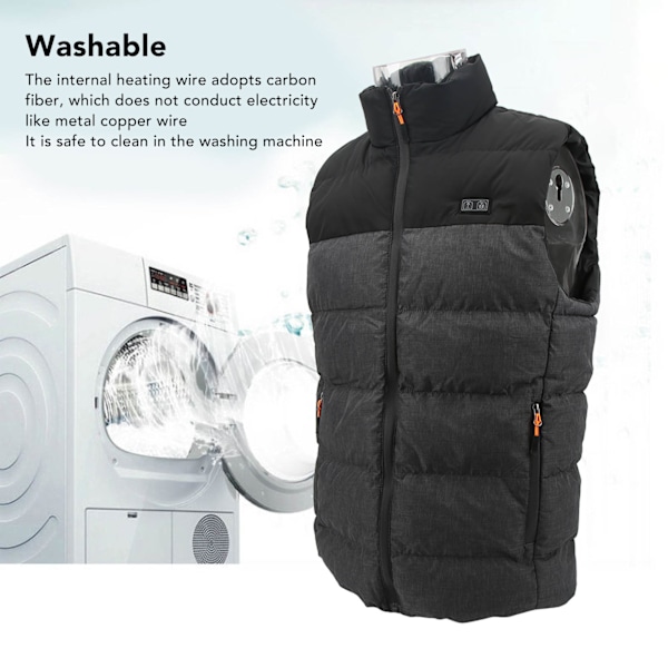 Uppvärmd väst 11 värmezoner 3 växlar temperatur Lätt unisex bärbar USB värmejacka för vinter XXL