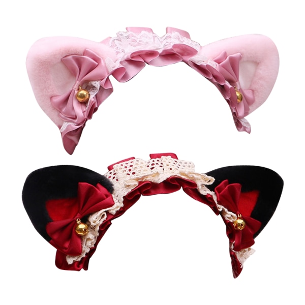 2-pack Lolita Pannband Cat Ears Fluga Bell Head Hoop Sweet