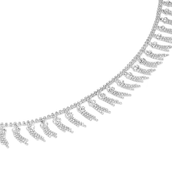 Rhinestone-frans 1 Yard Elegant Stil Mycket Hållbar Utsökt Glansig Miljövänlig Rostfri Bredt Använd Rhinestone TrimFlower