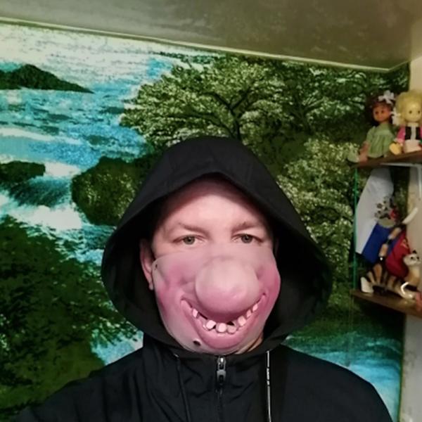 Rolig vuxen festmask i latex, clown cosplay halv ansiktsmask, hemska masker för Halloween-festdekoration