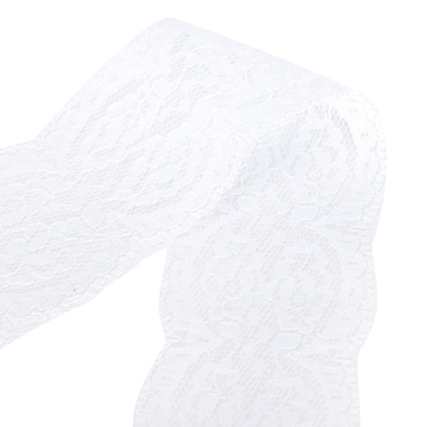 4 cm dekorativ spets vit nylon sicksack mönster trim band kläder tillbehör 10 meter