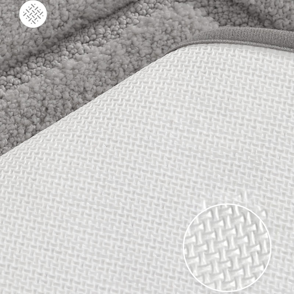 Badrumsmatta, mjuk mikrofiber badrumsmatta, vattenabsorberande, djupluggad badrumsmatta, halkfri tvättbar, fluffig badrumsmatta för dusch, badrum, badkar