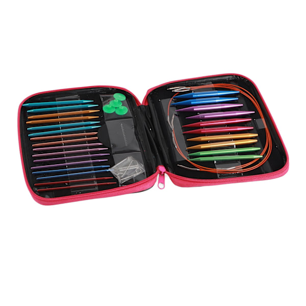1 Set Utbytbart 13 Storlekar Rundstickor Set 3.0mm‑10mm med Fodral