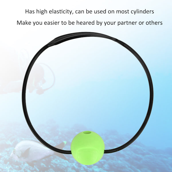 Dyktankcylinder Banger Knocker Ball Undervattenssignalenhet för utomhussporter (Svart rem Grön boll)