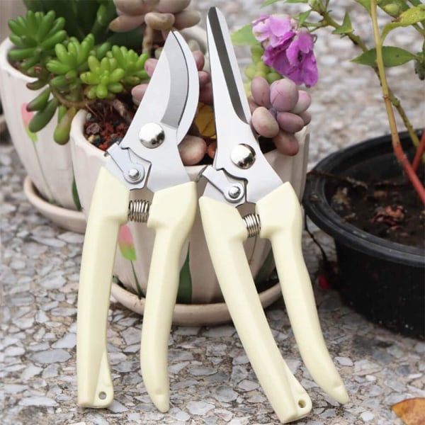 Set - 2-pack, 1 beskärare+1 rakbladssax, skarp trädgårdssax för att klippa blommor, trimma växter$Professional Premium