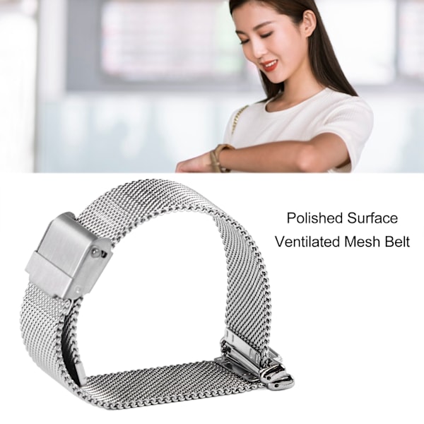 Ersättningsarmband Rostfritt Stål Sportklocka Armband för Mi Band 8 Silver
