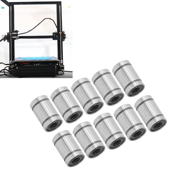 10 st Linjära Rulllager Legering Stål 6mm ID 12mm OD 19mm Längd LM6UU för Maskinutrustning