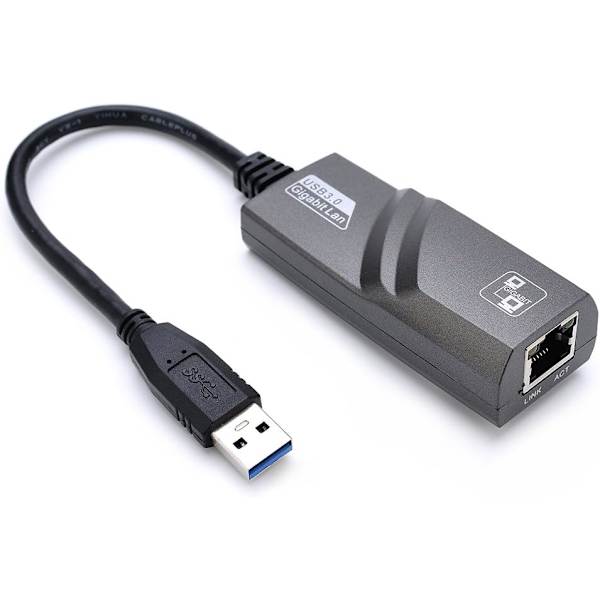 Nätverksadapter USB 3.0 till RJ45 Gigabit Ethernet USB-nätverk på 1000 Mbps Kompatibel med Windows 10/8.1/8/7/Vista/XP, Mac OS 10.6 och senare, Linux,