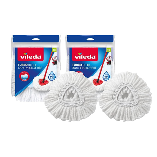 Maskintvättbar Mikrofibermopp Refill för Säkra Hårda Ytor, Ersättning Twin Pack Vit Superabsorberande för Laminatgolv