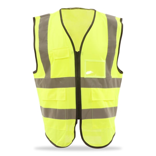 Reflekterande Säkerhetsväst Hög Synlighet Polyester Arbetskläder med Fickor för Arbetare Ingenjör M