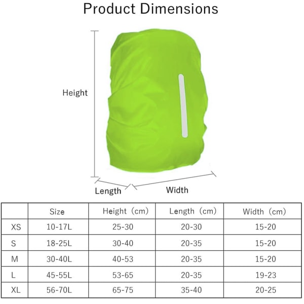 Vattentätt cover för ryggsäck, reflekterande ryggsäcksregn