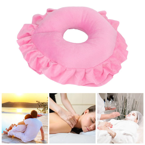 U-formad nackstöd kudde mjukt bord säng ansikte kudde för skönhetssalong SPA massagePink