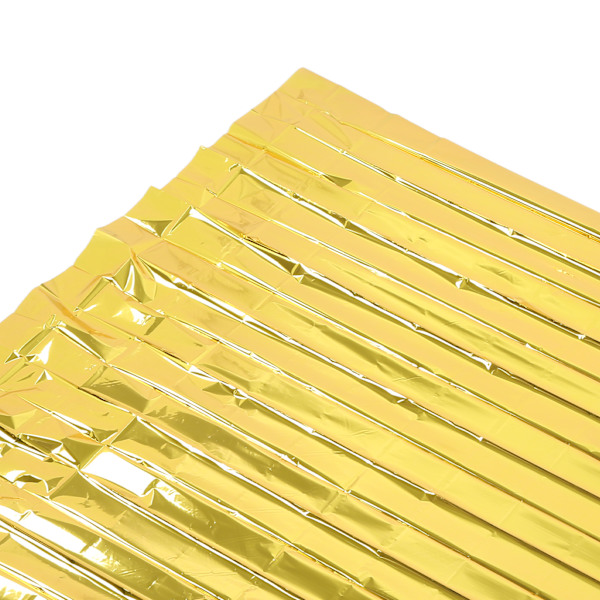Nödfilt Fällbar PET Aluminiserad Film Termisk Filt Bärbar Överlevnadsfilt för Resa Camping Utomhus Guld 210CMx130CM