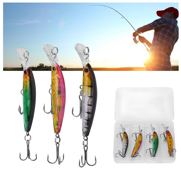 4 st 3,8 g 7 cm Minnow fiskedrag